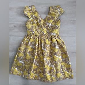 Minuet Gold Floral Mini Dress